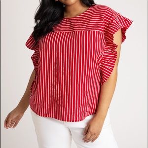 Eloquii Bow Back Strip Top